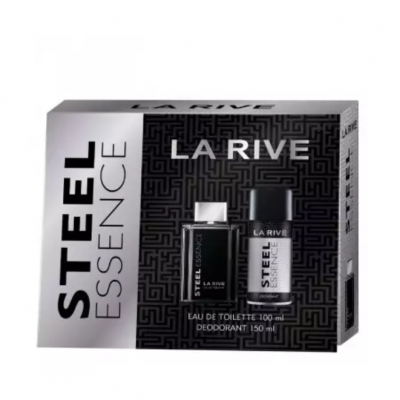 SET PERFUME + DESODORANTE MASCULINO STEEL ESSENCE LARIVE SET PERFUME + DESODORANTE MASCULINO STEEL ESSENCE LARIVE